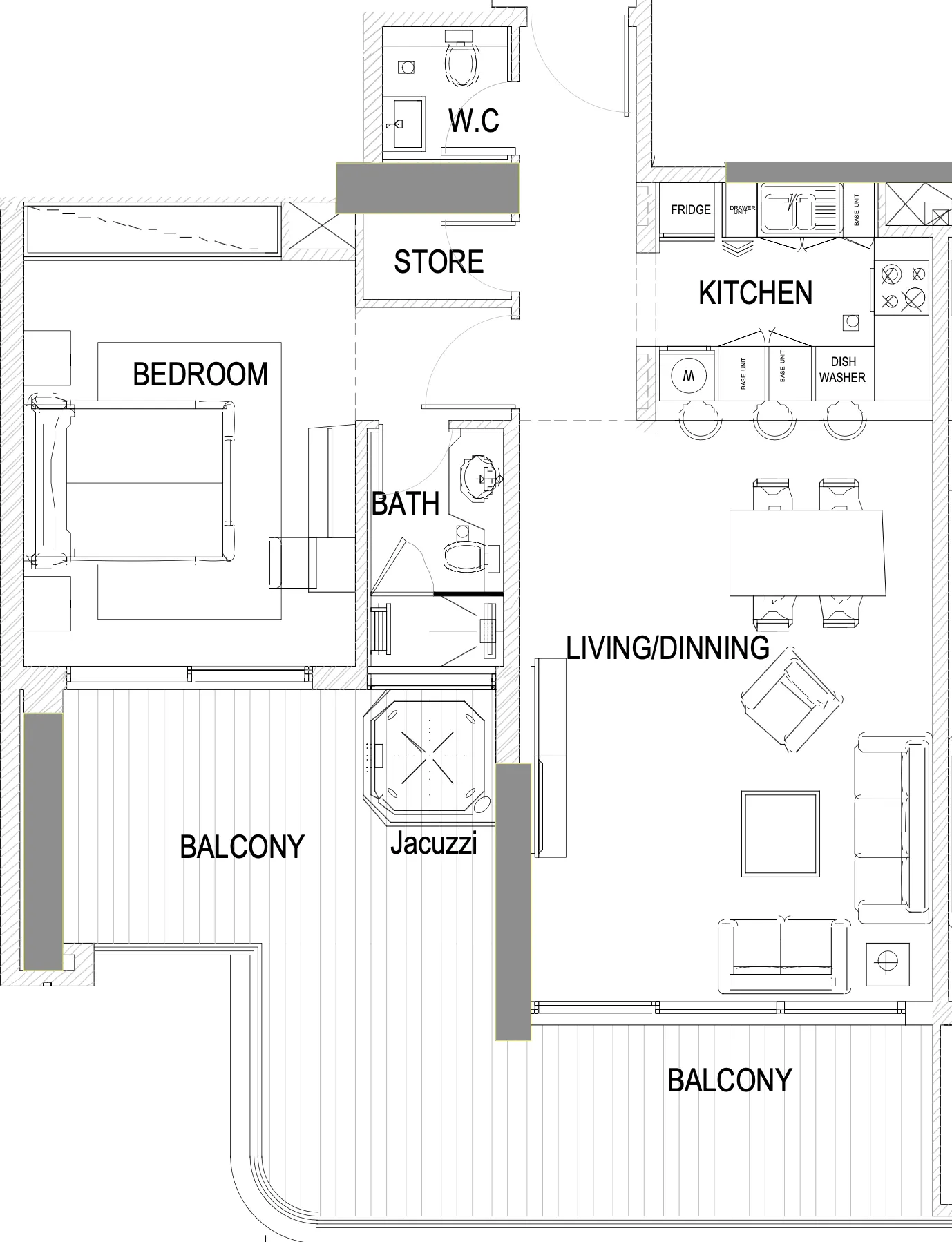 1 bedroom layout