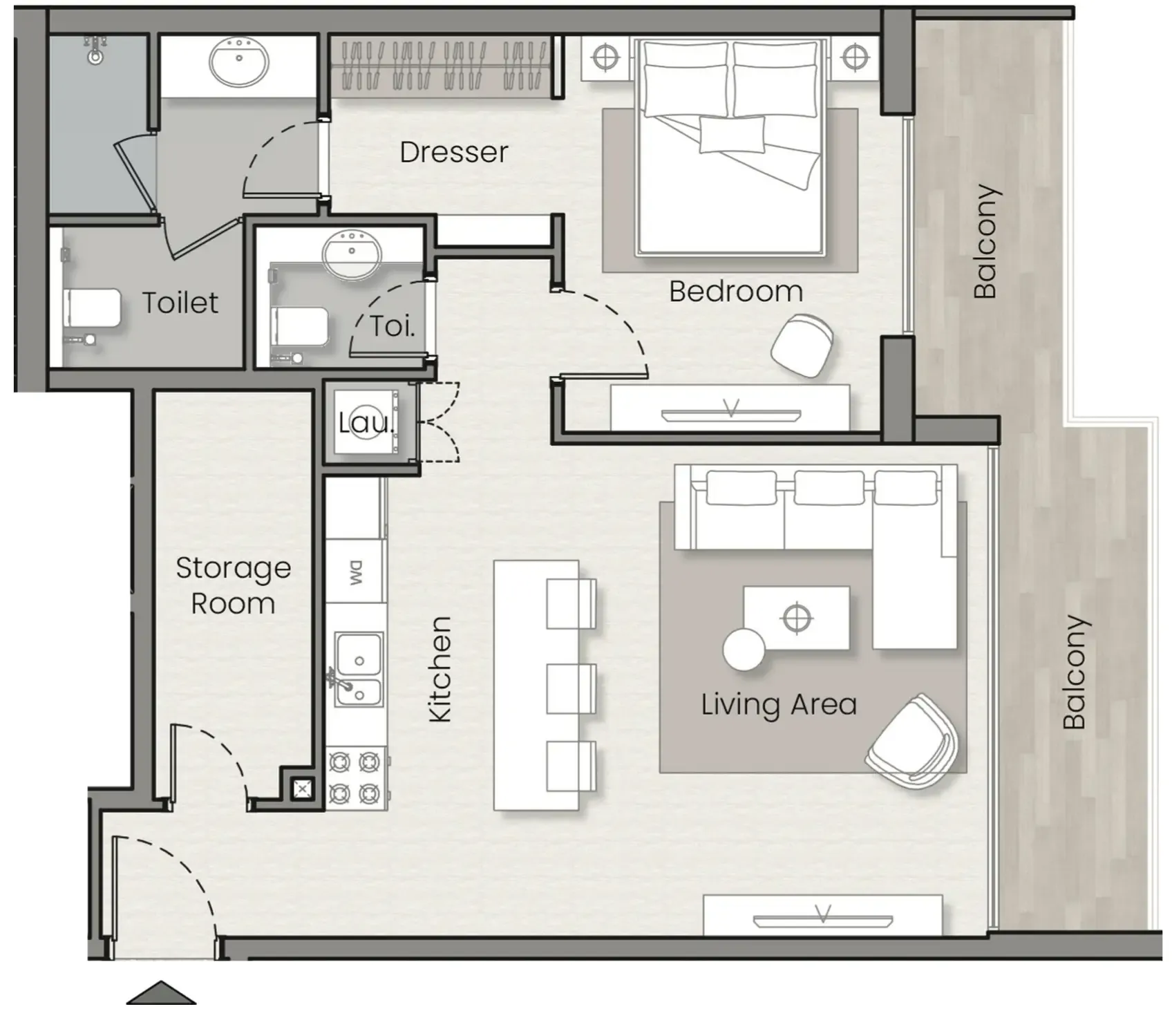1 bedroom layout