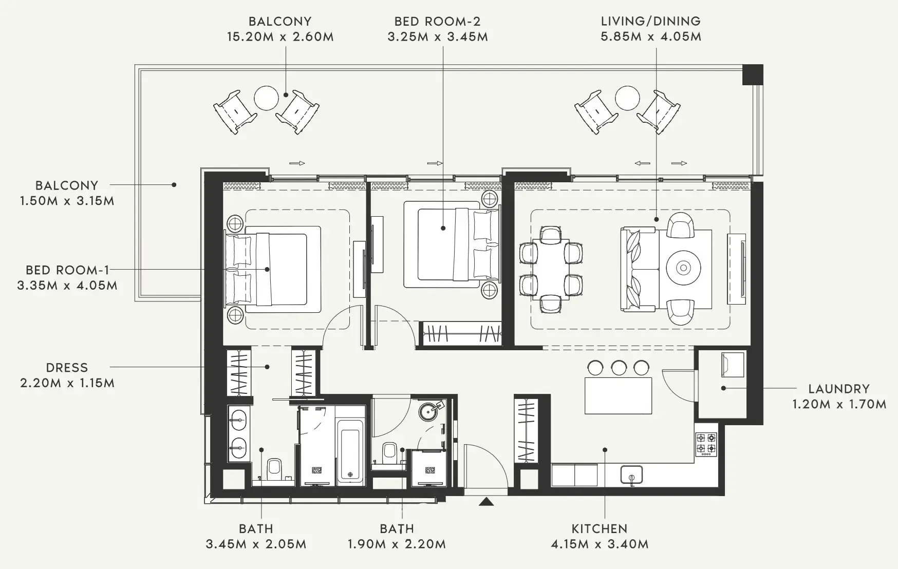 2 bedroom layout