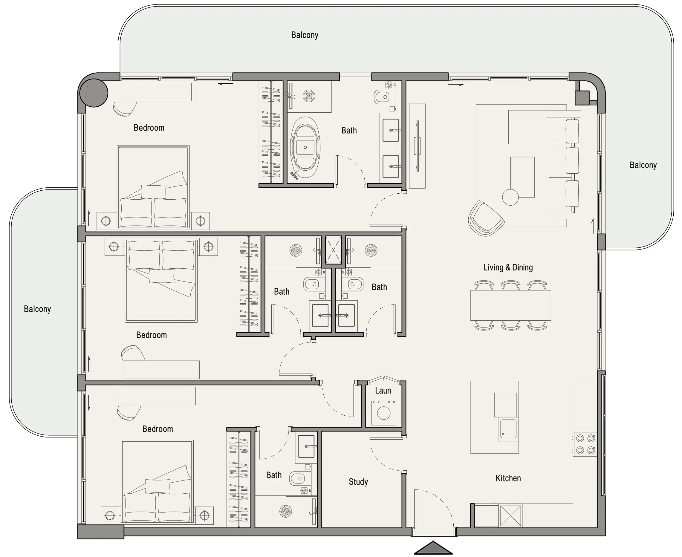 3 bedroom layout