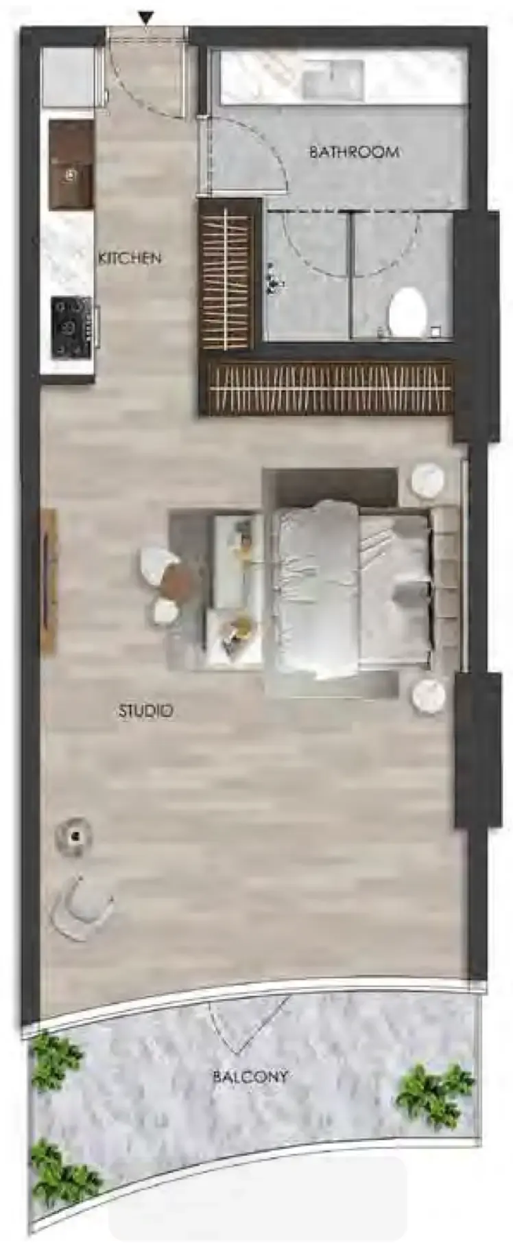 0 bedroom layout