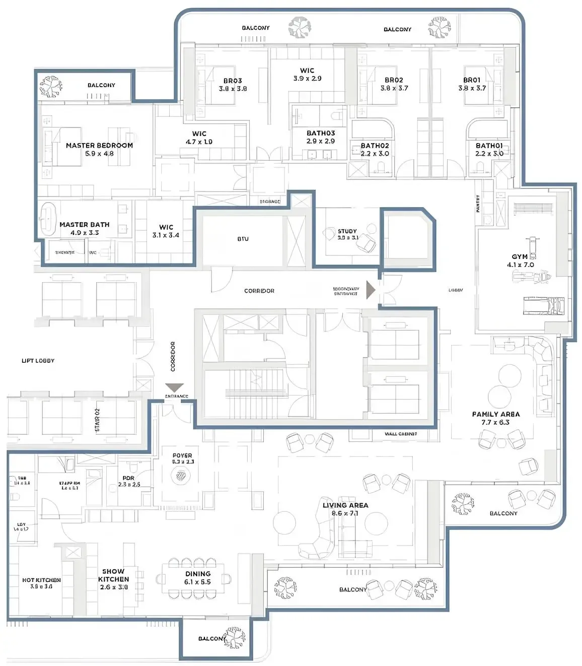 4 bedroom layout
