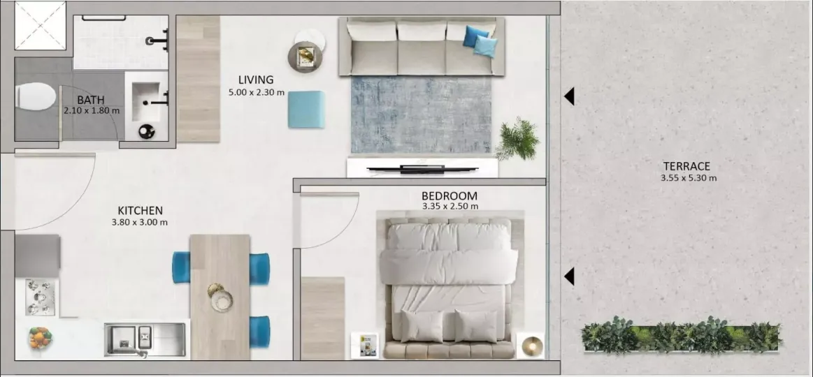 1 bedroom layout
