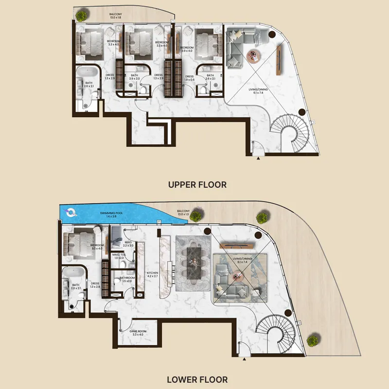 4 bedroom layout