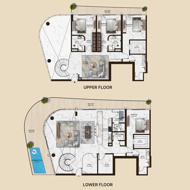 4 bedroom layout