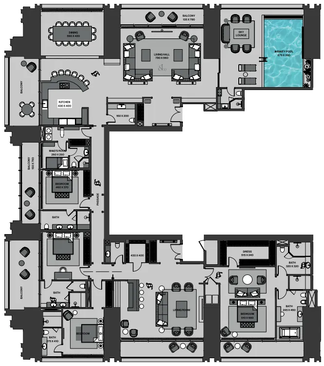 4 bedroom layout