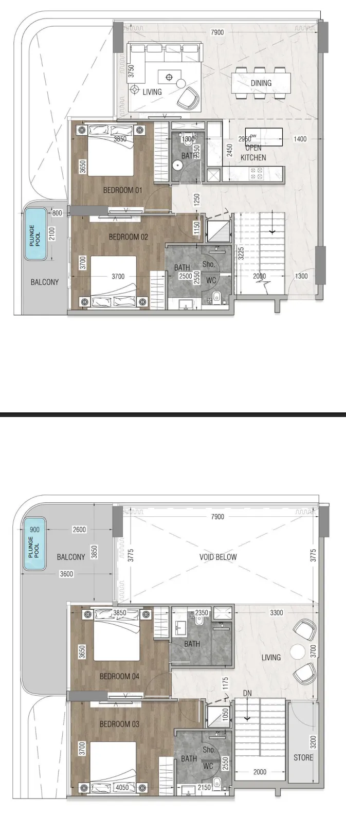 4 bedroom layout