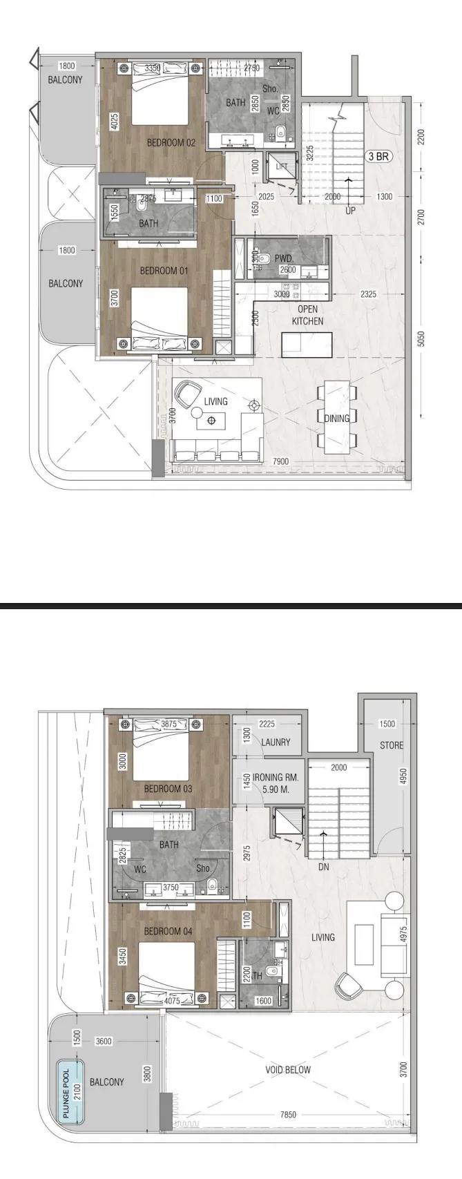 4 bedroom layout