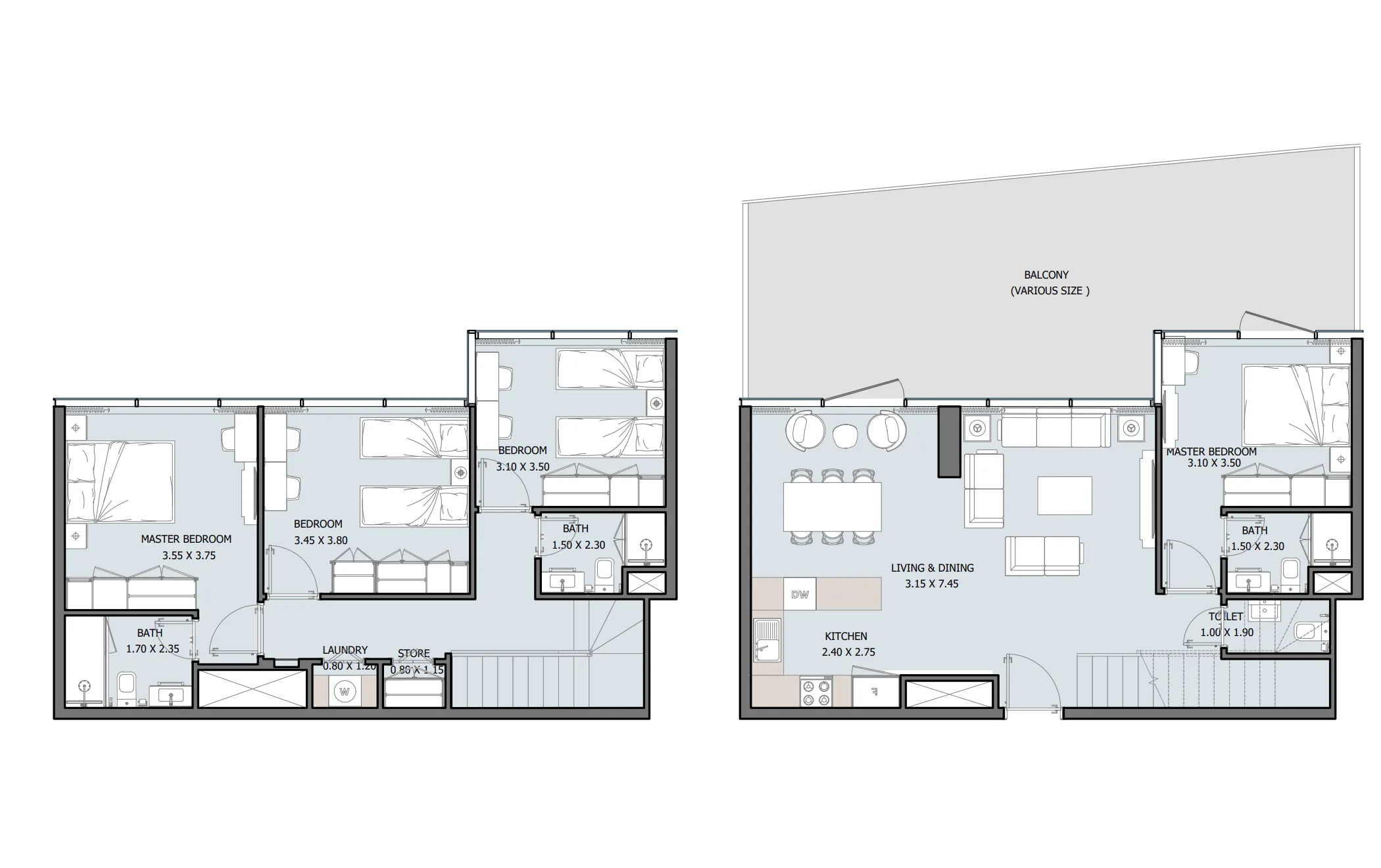 4 bedroom layout
