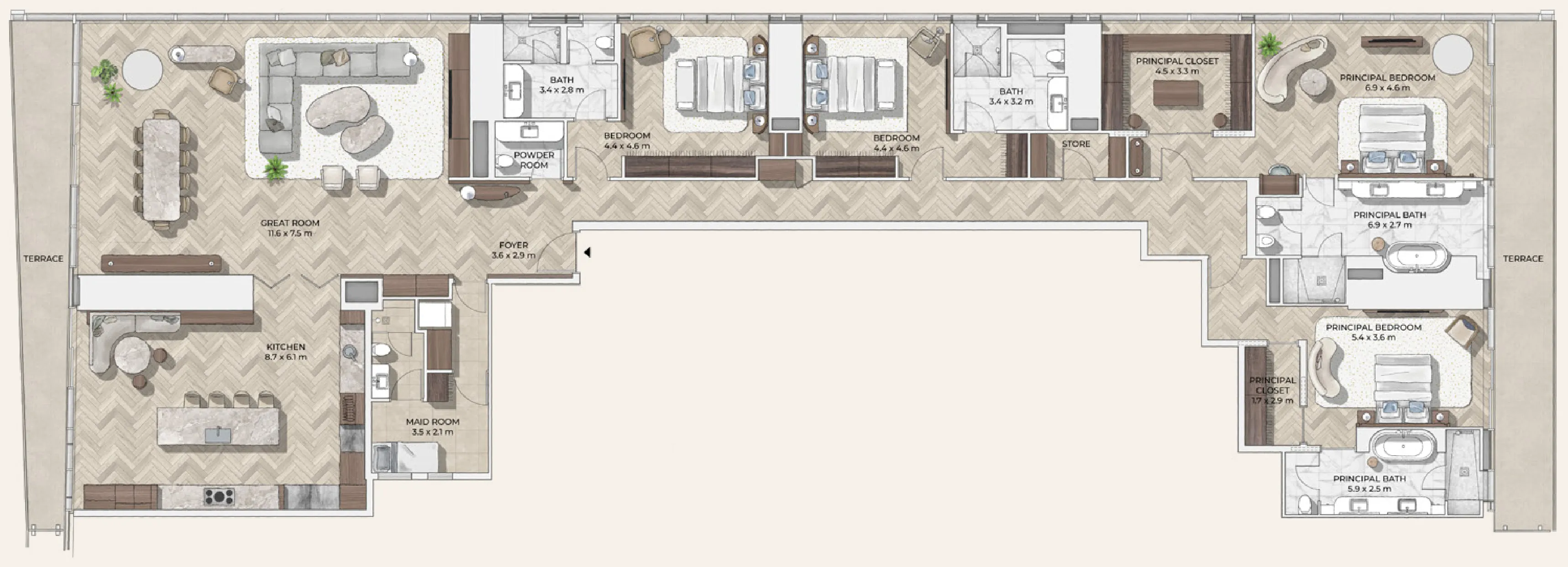 4 bedroom layout