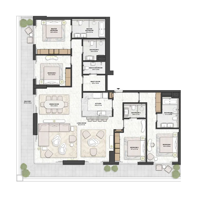 4 bedroom layout