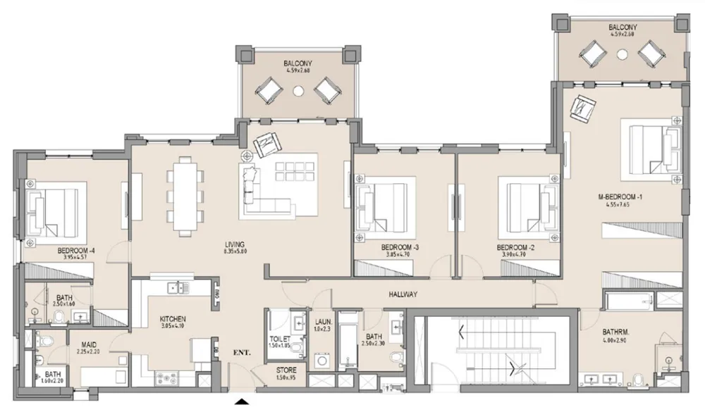 4 bedroom layout