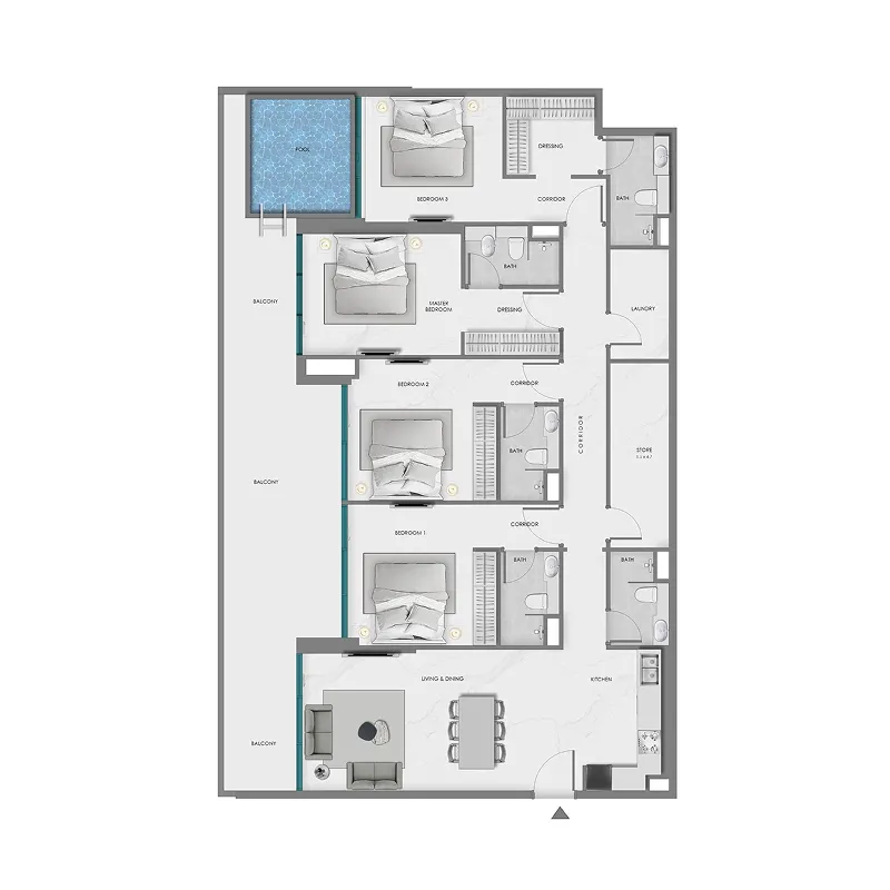 4 bedroom layout