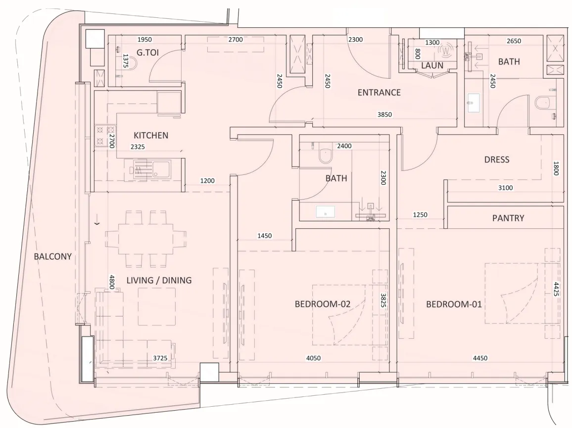2 bedroom layout