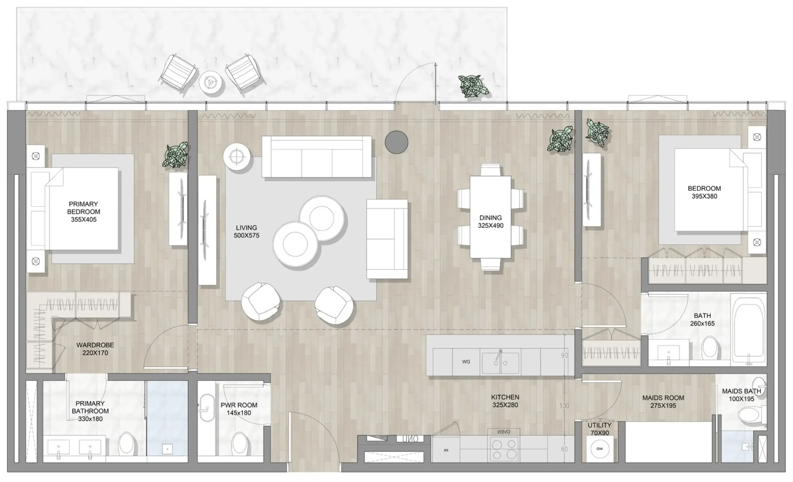 2 bedroom layout