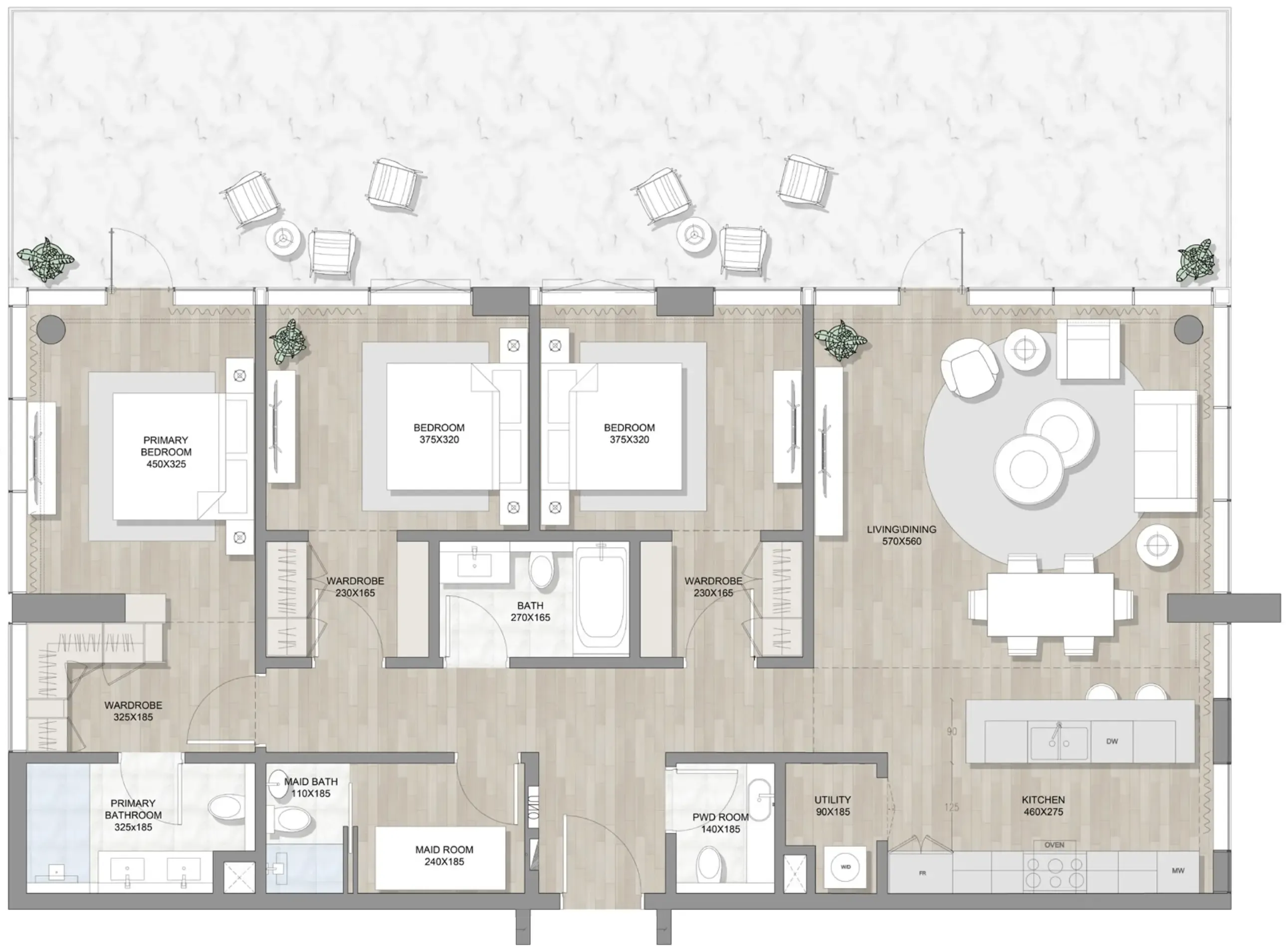 3 bedroom layout