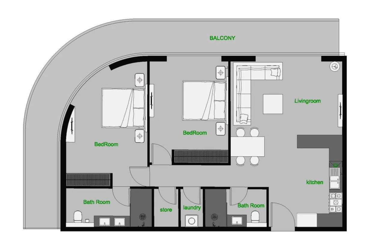 2 bedroom layout