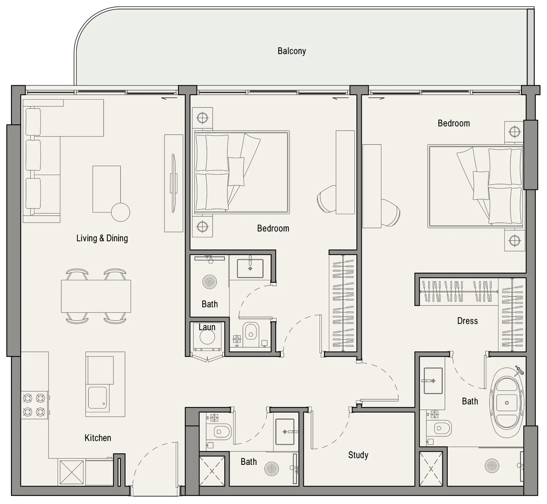 2 bedroom layout