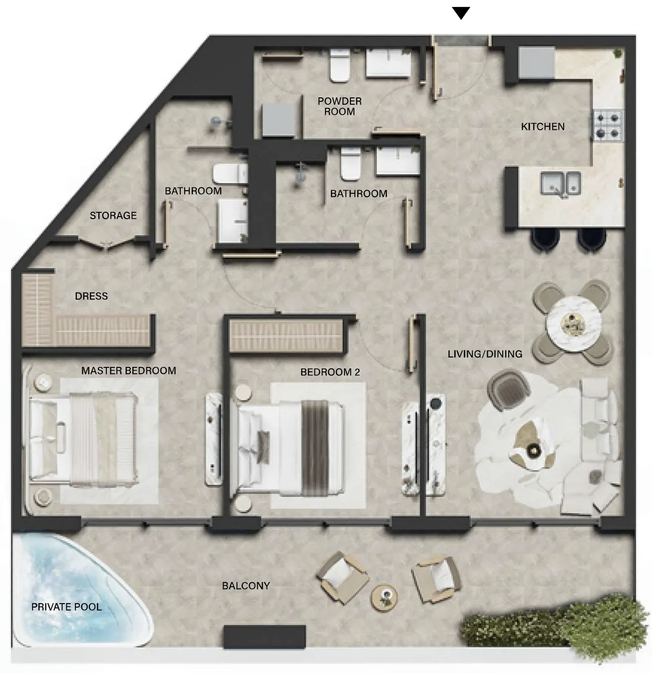 2 bedroom layout