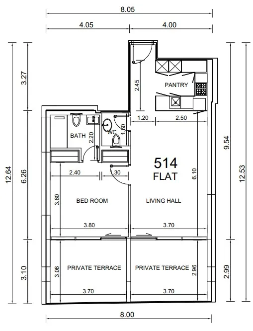 1 bedroom layout