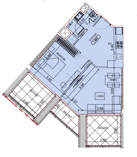 1 bedroom layout