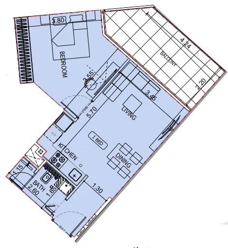 1 bedroom layout