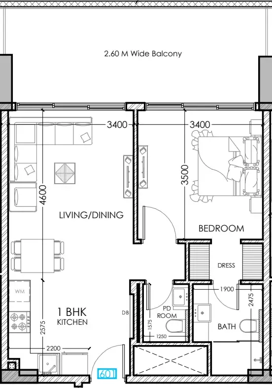 1 bedroom layout