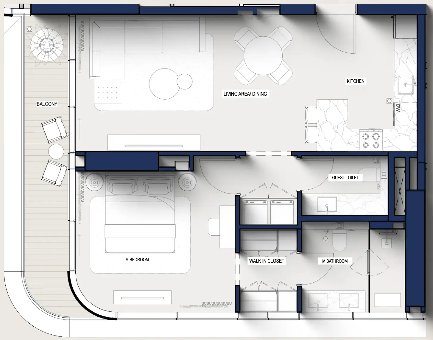 1 bedroom layout