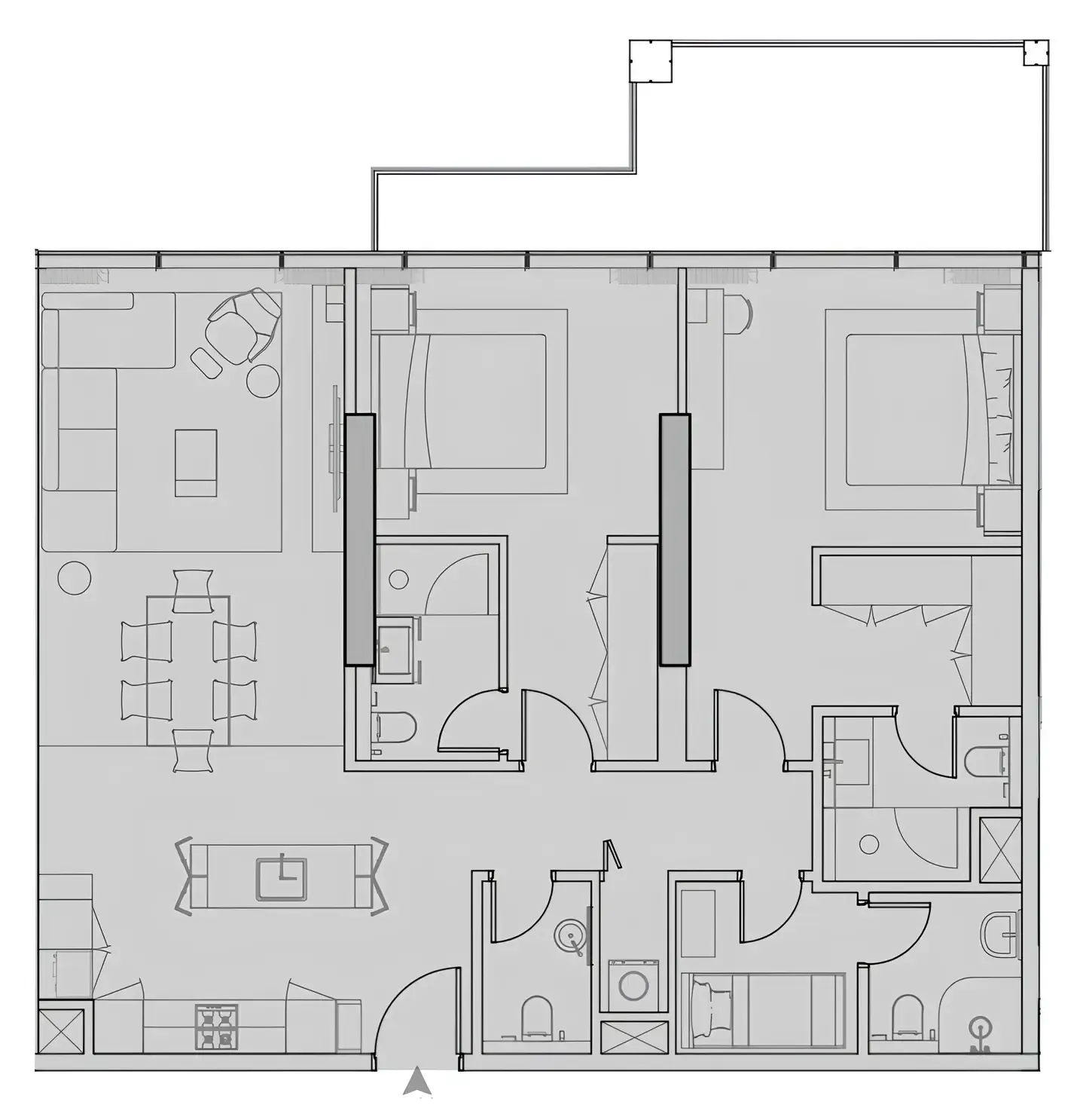 2 bedroom layout