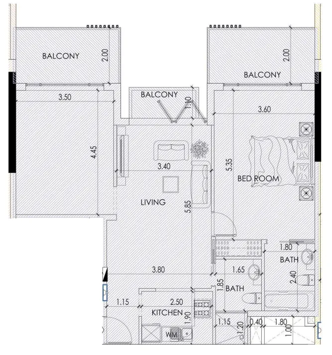 2 bedroom layout