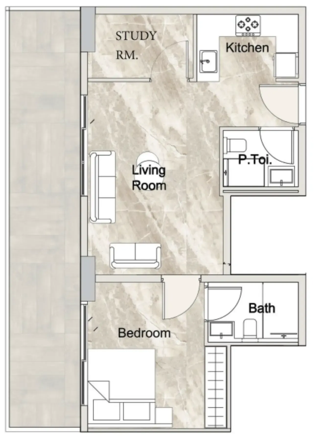1 bedroom layout