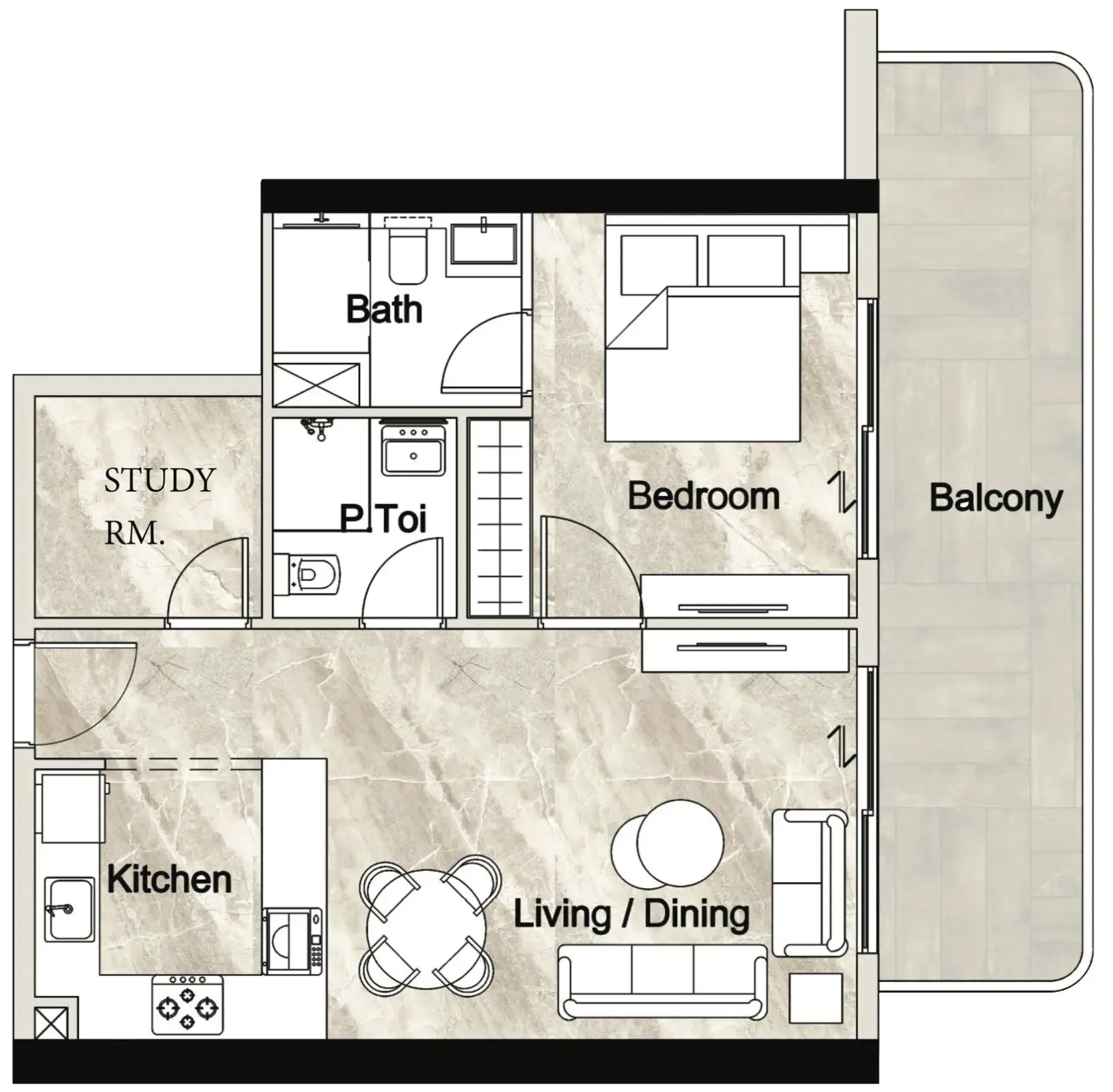 1 bedroom layout