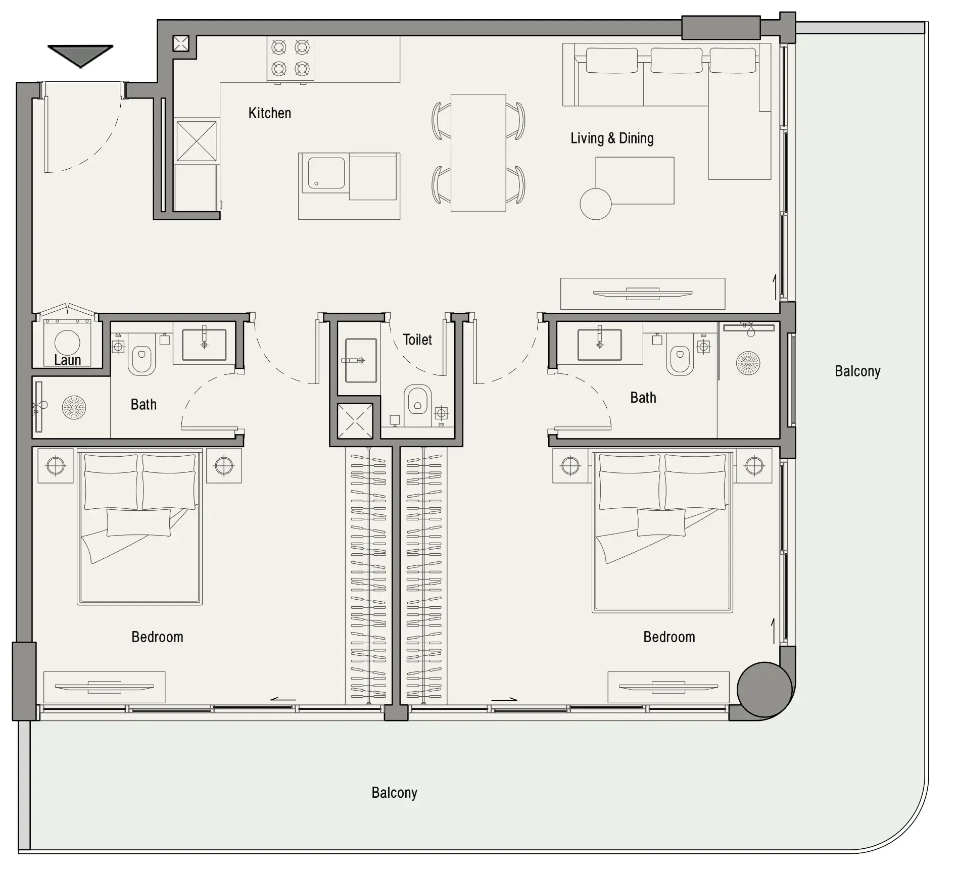 2 bedroom layout