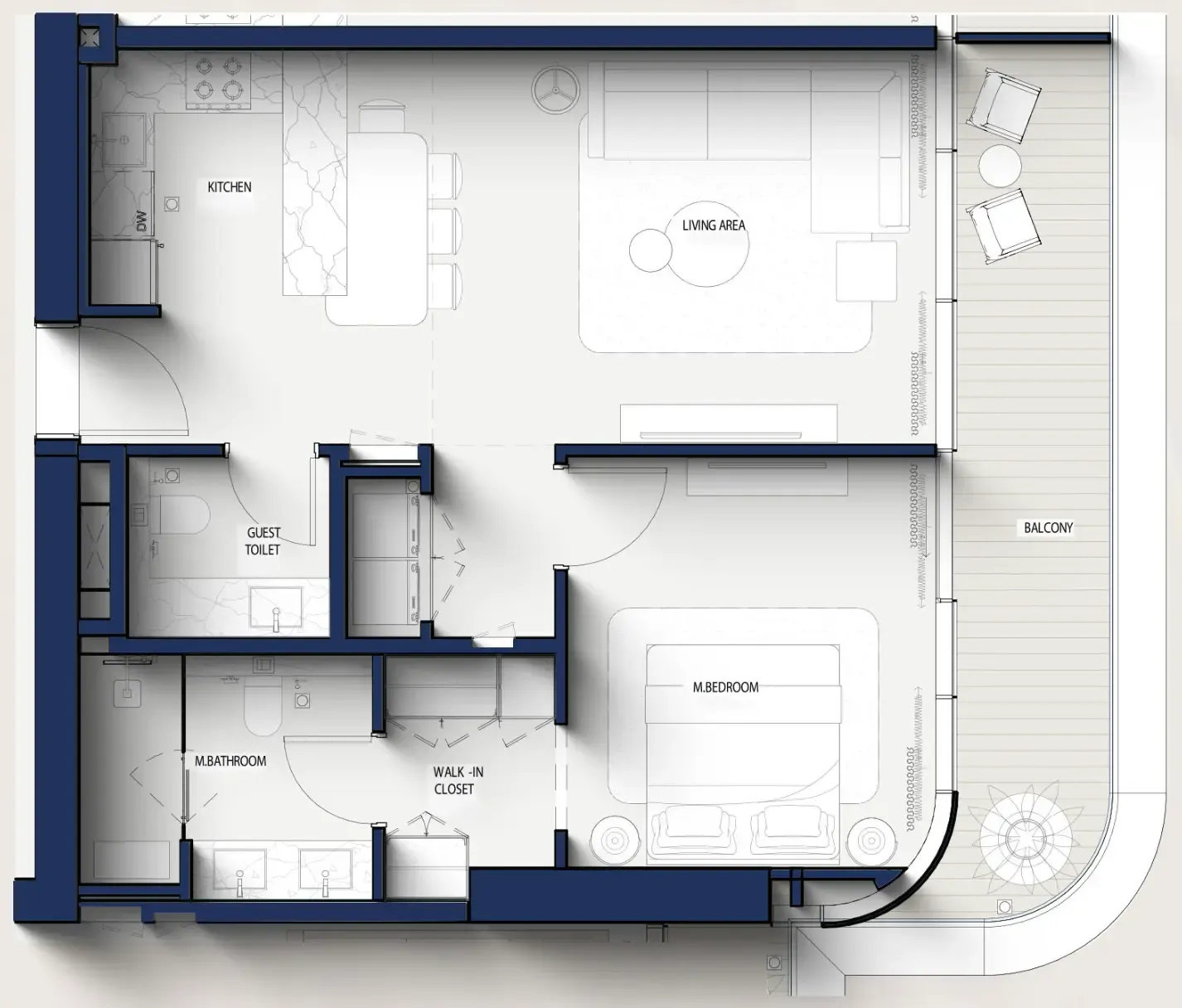 1 bedroom layout