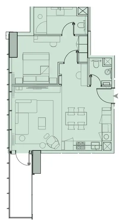 1 bedroom layout