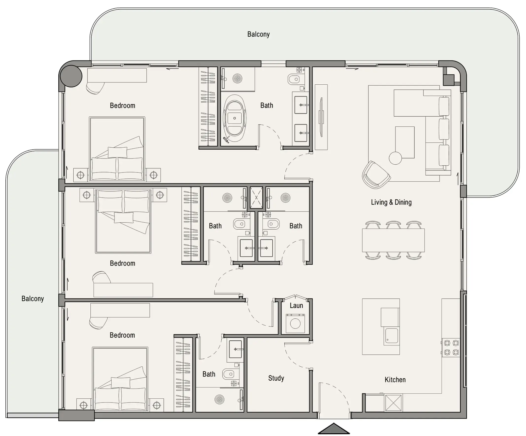 3 bedroom layout