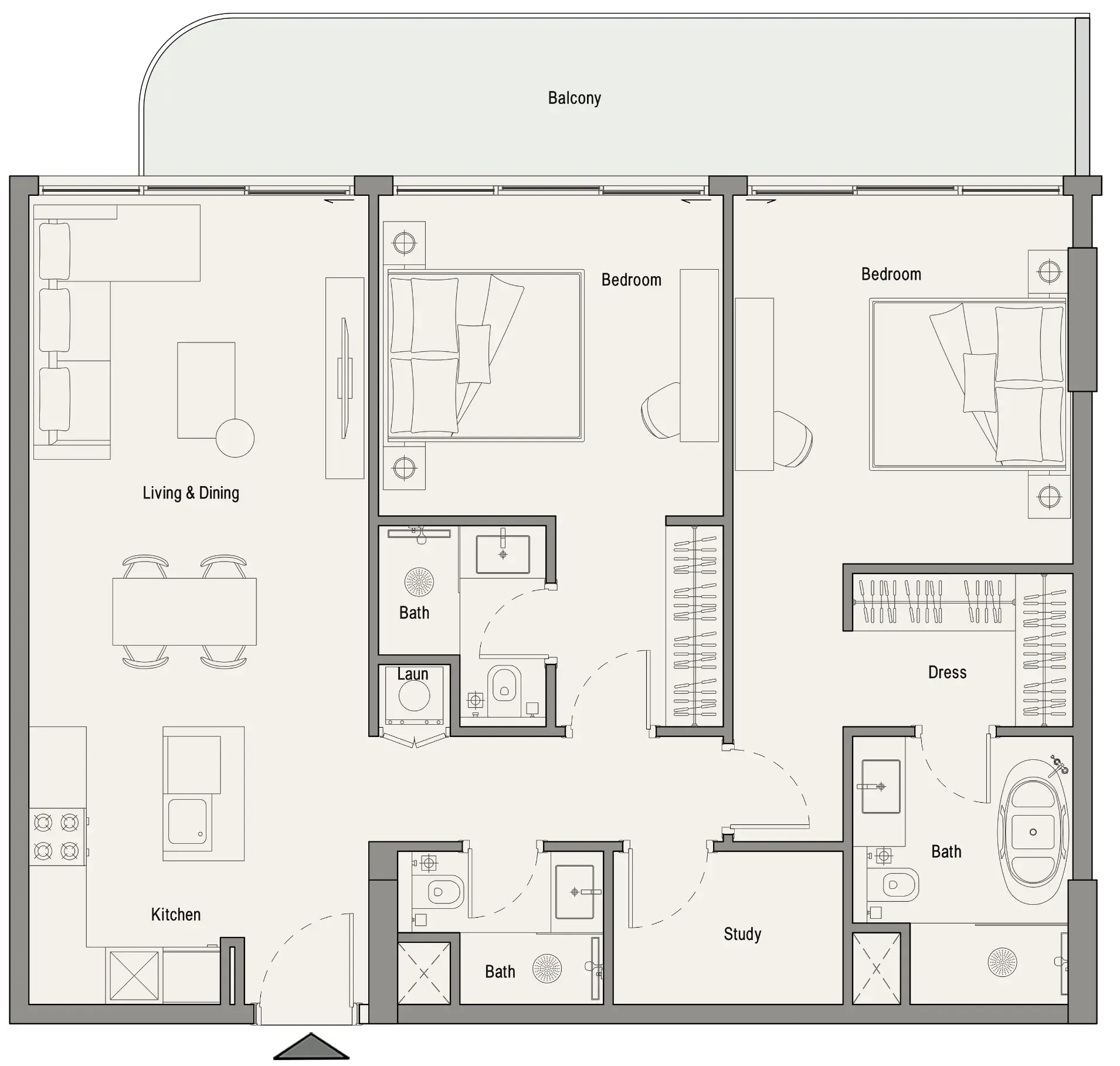 2 bedroom layout