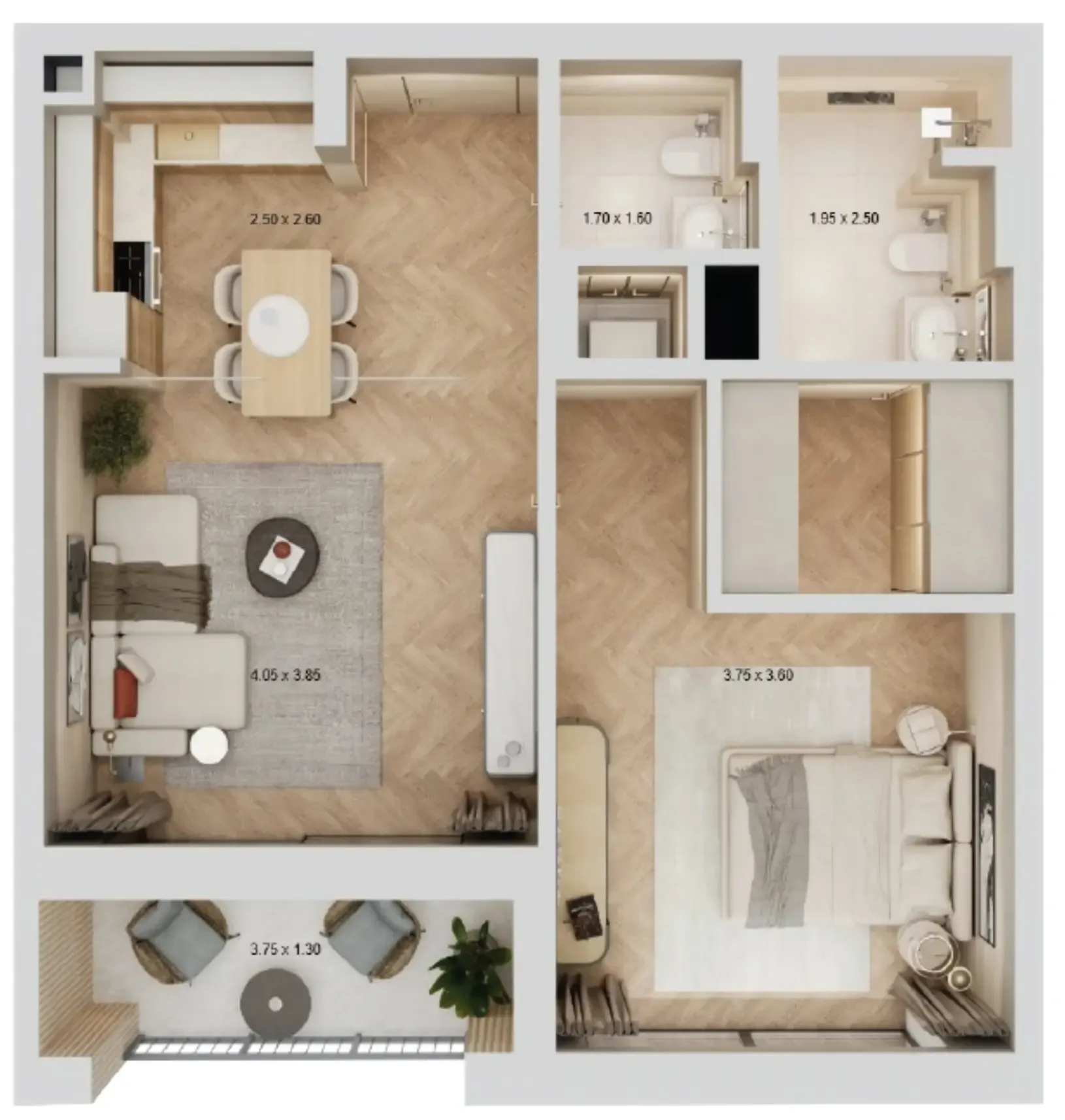 1 bedroom layout