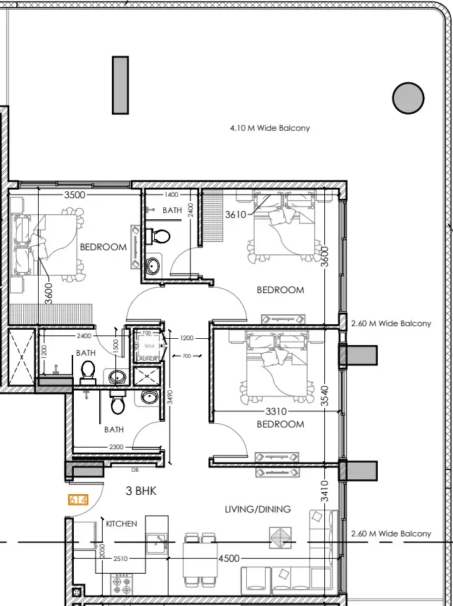 3 bedroom layout