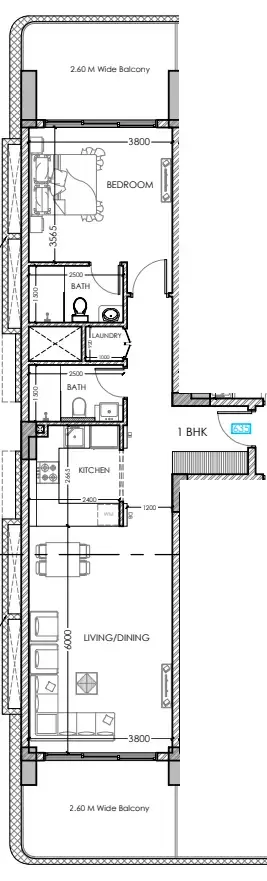 1 bedroom layout