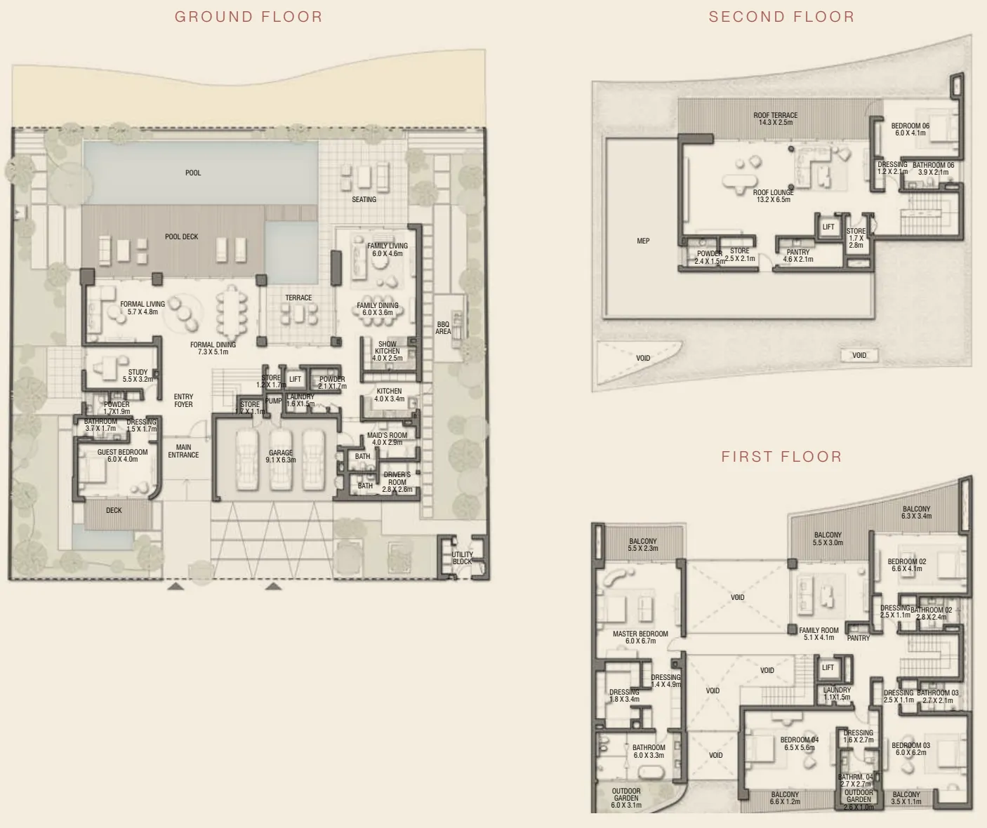 6 bedroom layout