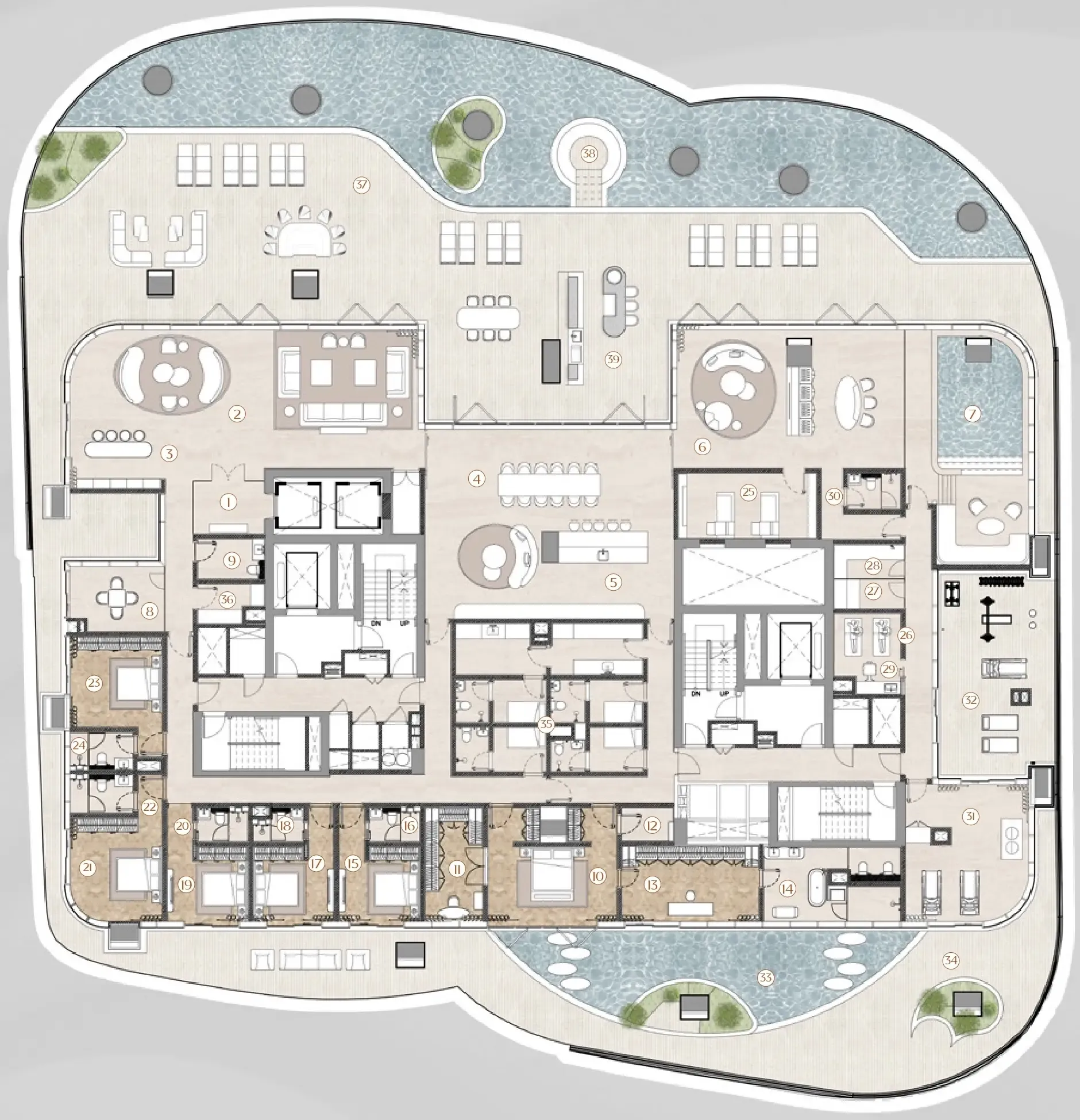 6 bedroom layout