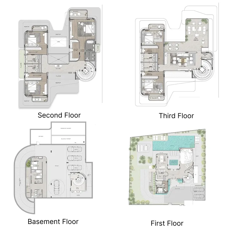 6 bedroom layout