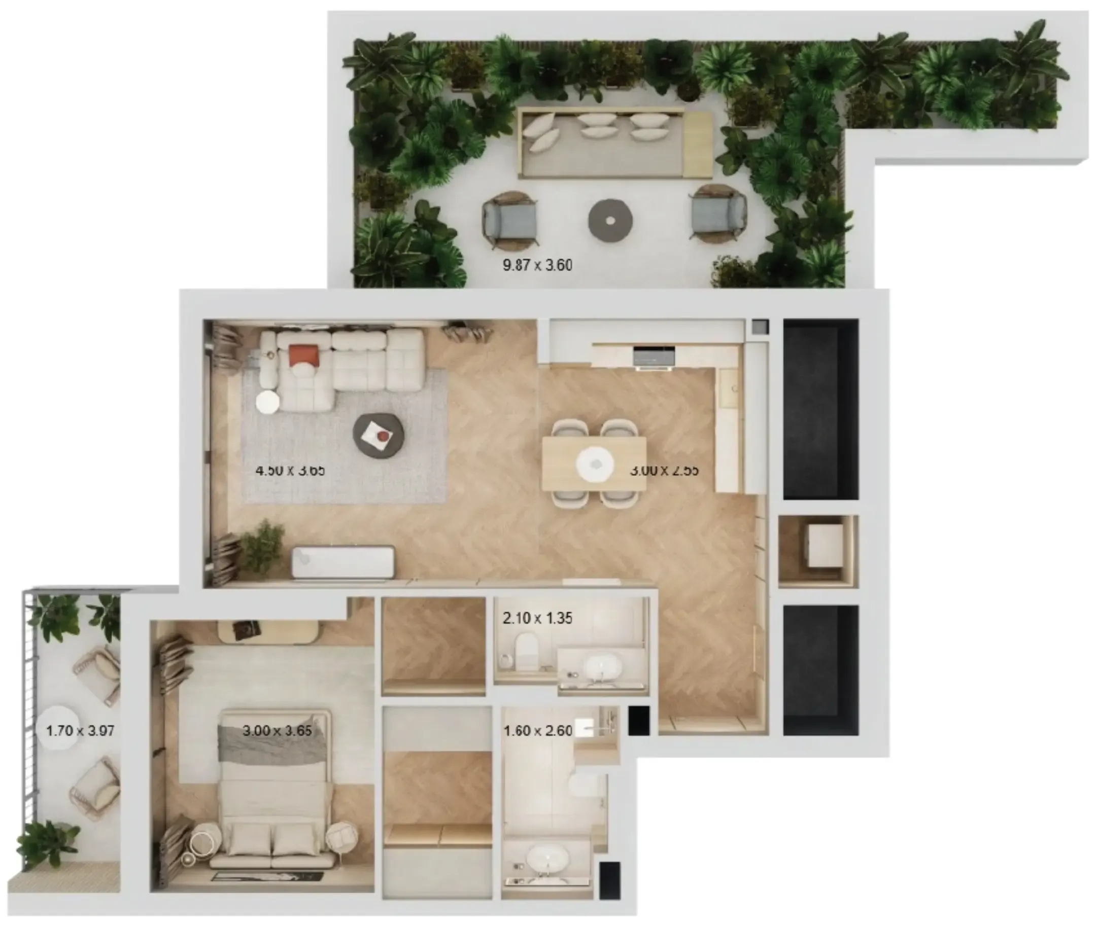 1 bedroom layout