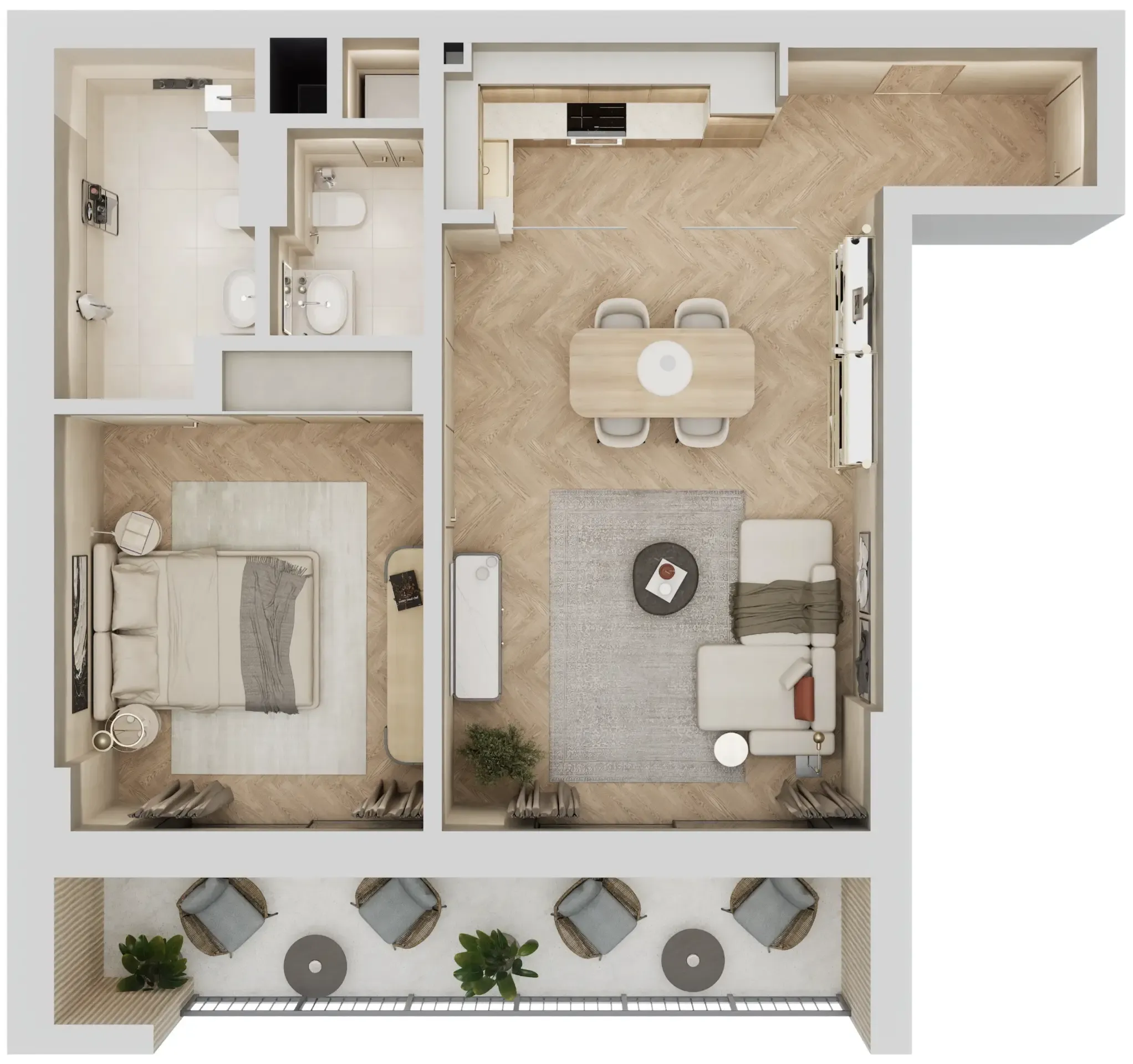 1 bedroom layout