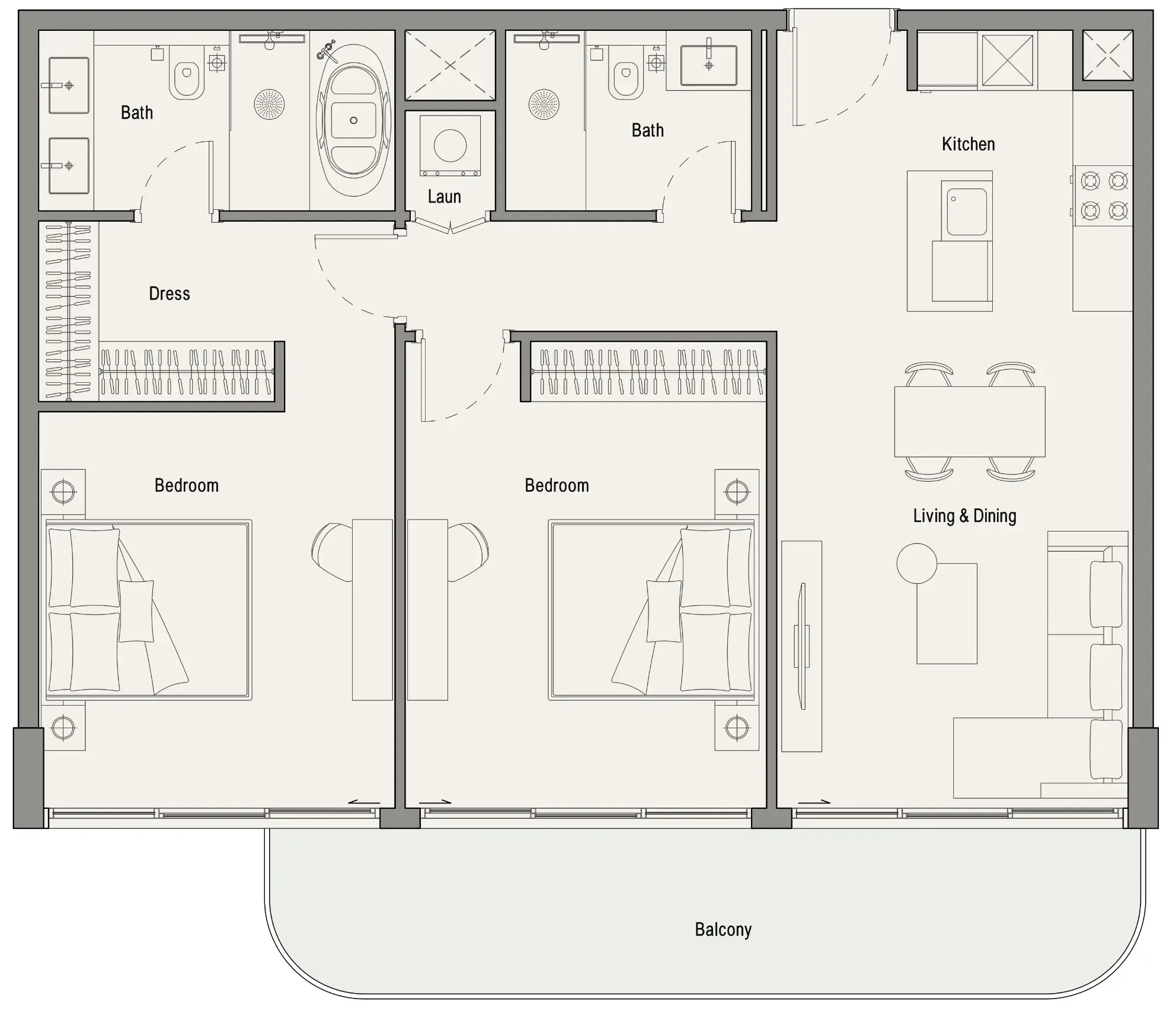 2 bedroom layout