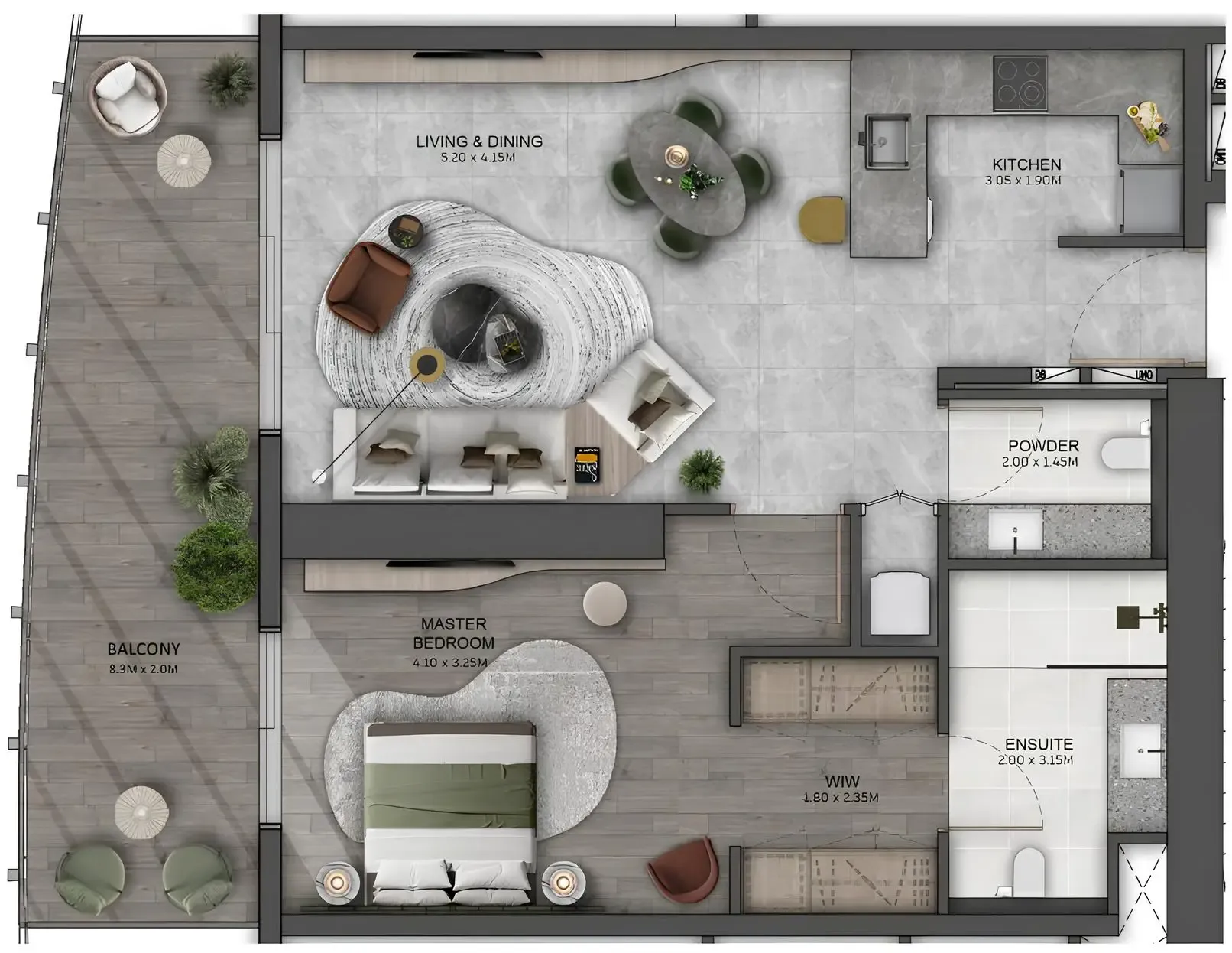 1 bedroom layout