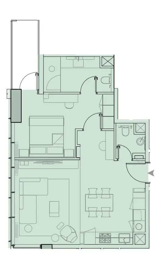 1 bedroom layout