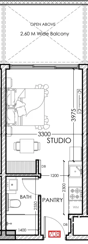 0 bedroom layout