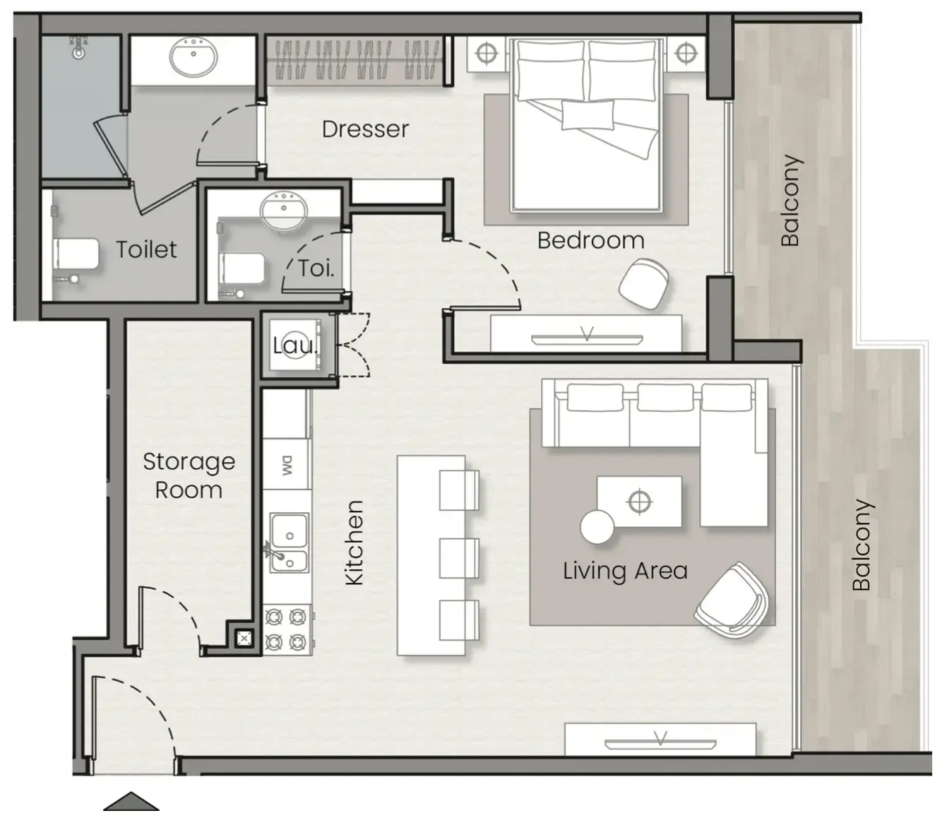 1 bedroom layout